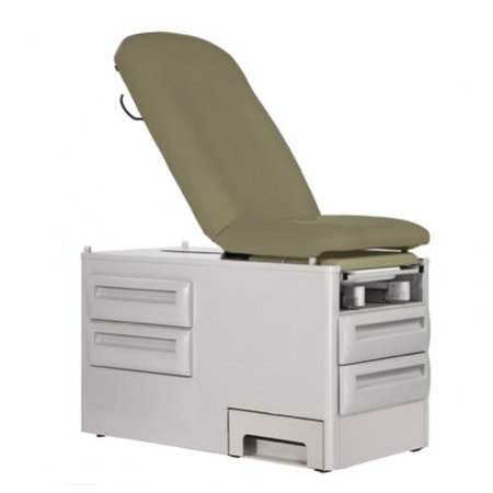 UMF MEDICAL Manual Exam Table w/ Four Storage Drawers, Soft Linen 5240-SL